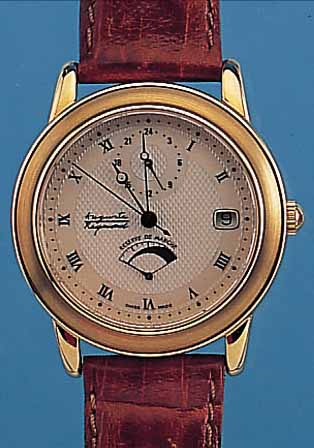 AUGUSTE REYMOND HERRENARMBANDUHR RESERVE DE MARCHE, REF.-NR. 49103, SCHWEIZ UM 1998 METALL HARTVERG., BEIDS. MINERALFLACHGL., LE- DERB., ETUI, ...