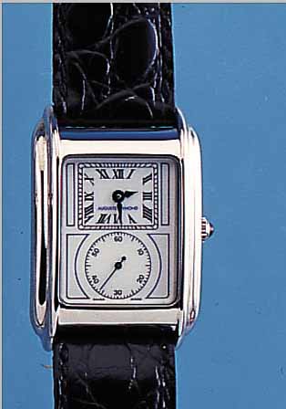 AUGUSTE REYMOND HERRENARMBANDUHR DOCTORS WATCH REF.-NR. 56002, SCHWEIZ UM 1996, METALL RODH., EDELST.-BODEN GEDR., NEUTR. EDELST.- BAND U. ...