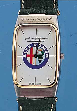 ORFINA HERRENARMBANDUHR PINIFARINA/ALFA ROMEO, REF.-NR. 7018N, SCHWEIZ UM 1995, EDELST. MATT., HIGH-TECH-QUARTZWERK, MINERALFLACHGL., LüNETTE ...