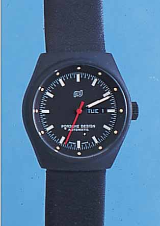 ORFINA DAMENARMBANDUHR PORSCHE DESIGN, REF.-NR. 7050F, SCHWEIZ UM 1995, EDELST. SCHW.MATT., BODEN U. KRONE GESCHR., SCHUTZHüLLE, 25 ST., ETA ...