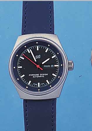 ORFINA DAMENARMBANDUHR PORSCHE-DESIGN, REF.-NR. 71255, SCHWEIZ UM 1997, EDELST. MATT., BODEN U. KRONE GESCHR., SCHW. KONTRASTZIFFER- BL., ...