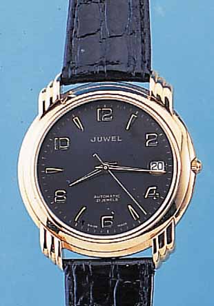 JUWEL HERRENARMBANDUHR, SCHWEIZ UM 1997, METALL HARTVERG., BEIDS. MINERALFLACHVERGL., AUTOMATIK, ETA-BASISKAL. 2892/2, 21 ...