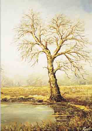 UNBEK. KüNSTLER ANFANG 20. JH., HERBST- LICHER WALD, ÖL/LWD., UNLESERLICH SIGN., 70 X 60 CM, DEKORATIVER PRUNKRAHMEN