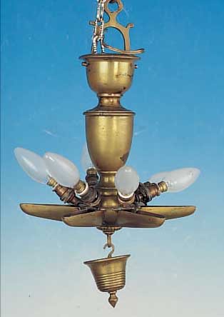 SHABBAT-LAMPE, FRANKREICH, UM 1810/20, MESSINGGUß, SPäTER ELEKTRIFIZIERT, DIESE NICHT GEPRüFT, H. 30 CM