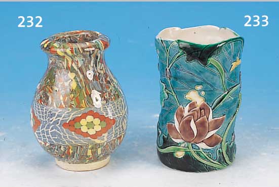 VASE, FRANKREICH, VALLAURIS, 30ER JAHRE, BUNTE SOG. MOSAIKKERAMIK, H. CA. 11,5 CM