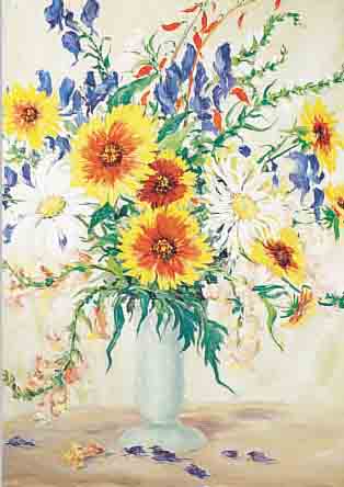 PELKA, KURT, *1887 ARNSTADT/THüRINGEN, STUD. AN DER BERLINER AKADEMIE, HIER: SOMMER- STRAUSS, ÖL/MALKARTON, SIGN., 74 X 60 CM, R.