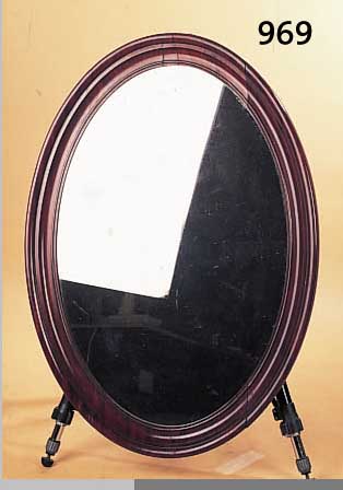 WANDSPIEGEL, DEUTSCH, UM 1880/1900, MAHAGONIRAHMEN, 105 CM, ALTERSBEDINGT SCHWUNDRISSIG, OVAL
