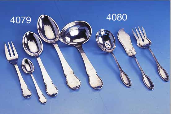 45-TEILIGES BESTECK, KOPENHAGEN 30ER/40ER JAHRE, 830ER SILBER, MEISTER POUL A, WARDEINMARKE SIIGSGARD, REINE TREIBARBEIT, ...