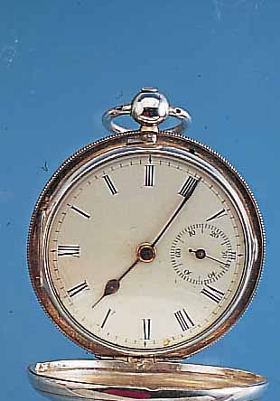 HAMILTON & CO SPINDELTASCHENUHR SAVONETTE, SILBER, HALMARK LONDON, 1833, WERK VERG., ANTRIEB üBER KETTE U. SCHNECKE, 3-SCHENKL. STAHLUNR. ...
