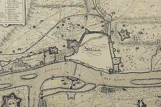 KONVOLUT VON 6 BLATT MAINZ, 1.) KUPFERSTICH M. MERIAN, DIE BELäGERUNG DER STATT MAYNTZ DURCH DIE RöM. KAY ARMEE IM JAHR 1635, ...