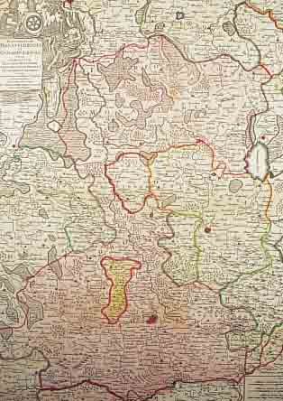KONVOLUT VON 2 BLATT, ALTKOLOR. KUPFERSTICHK. V. MüNSTER UND OSNABRüCK: 1.) ALTKOLOR. KUPFERSTICHK. V. M. SEUTTER, CA. 1740, ...