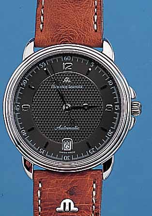 MAURICE LACROIX HERRENARMBANDUHR AUTOMATIK, REF.-NR. 11577/211, SCHWEIZ UM 1998, EDELST. POL., BEIDS. SAPHIRVERGL., 21 ST., ETA BASIS- KAL. 2892A2, ...