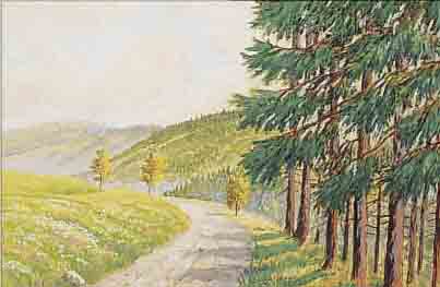 OPPERMANN, W., , ZWEI LANDSCHAFTEN, AQUARELLE, AUF PAPIER, EINES RE. U. HANDSIGN., CA. 20,5 X 27 CM, PP, ...
