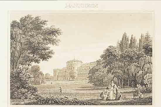 SECHS STICHE, DEUTSCH, UM 1850, , VERSCH. ANSICHTEN VON MANNHEIM, TEILS KOLORIERT, VERSCH. GRößEN, IM PP