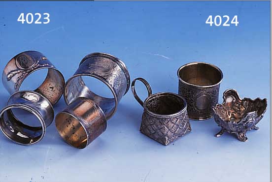 KONV. 5 SERVIETTENRINGE, DEUTSCH UM 1870- 1900, ALLE 800ER SILBER, VERSCH. AUSFüHRUN-GEN UND GRößEN, MEISTERMARKEN U.A. WILH. BIN- DER, ...