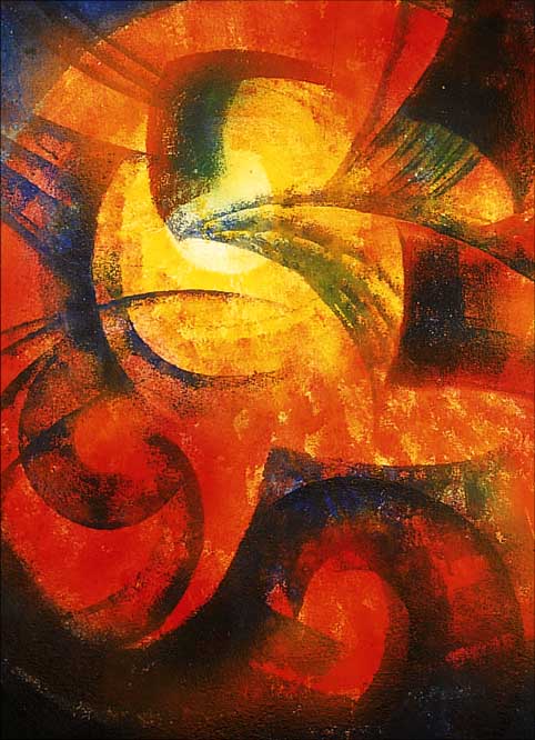 SCHUG, ERICH, 1906 LUDWIGSHAFEN-1982 BAD DüRK-HEIM, ROTE SONNE, ACRYL AUF STYROPOR, RE. U.SIGN. UND DATIERT 78, CA. 100 X 102 CM, R.