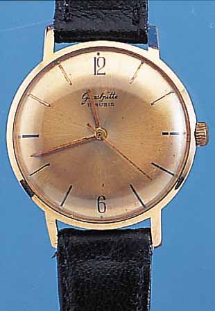 GLASHÜTTE HERRENARMBANDUHR, REF.-NR. 090087,DEUTSCHLAND UM 1965, METALL VERG., EDELST.- BODEN GEDR., HANDAUFZUGKAL. 70,1, RINGUNR., FLACHSPIR., ...