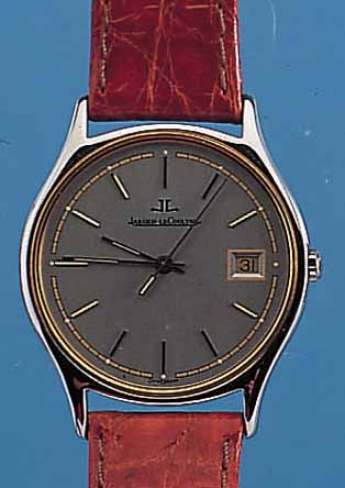 JAEGER LE COULTRE HERRENARMBANDUHR, REF.-NR.140/145/5, SCHWEIZ UM 1992, EDELST. POL., FLACHE GESAMTAUSF., HIGH-TECH-QUARTZWERK M. SEK.-TAKT U. ...