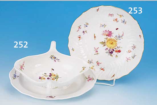 SAUCIERE, MEISSEN, UM 1890, 2. WAHL, PORZELLAN, 9 X 25 CM