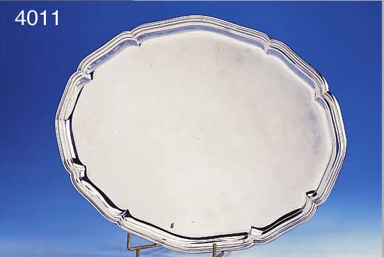 OVALES TABLETT, 800ER SILBER, DEUTSCH, 30ER JAHRE, ZEITTYP., CA. 1120 G, CA. 46 X 35 CM