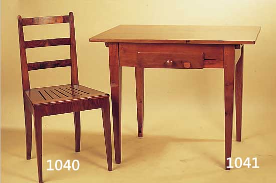 TISCH, BIEDERMEIER, UM 1820/30, KIRSCHBAUM MASSIV, POLIERT, MIT ALTEN KL. AUSBES-, SERUNGEN, ...