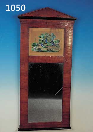 SPIEGEL, BIEDERMEIER, ÖSTERREICH, UM 1820/30, RüSTERFURNIER, 122 X 55 CM, L. ALTERS- SCHäDEN
