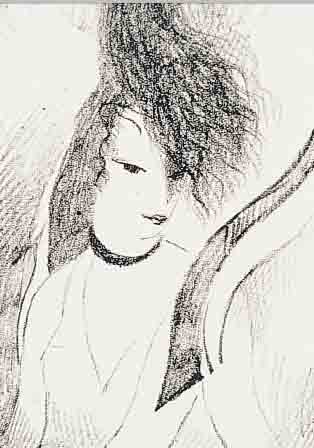 LAURENCIN, MARIE, 1885 PARIS - 1956, PORTRäT EINER FRAU, LITHOGRAPHIE AUF VELIN, TROCKENSTEMPEL DER SOCIETE DES PEINTRES- GRAVEURS ...