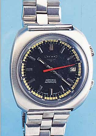 LONGINES HERRENARMBANDUHR ADMIRAL, REF.-NR. 2331/1, SCHWEIZ UM 1969, EDELST. MASSIV MATT.,EDELST.-BAND, ZIFFERBLATTAUßENKRANZ M. 60ER TEILUNG ...