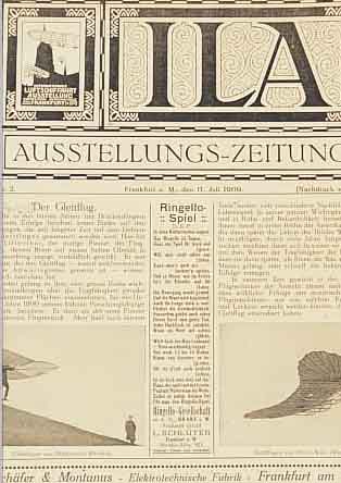 ILA, AUSSTELLUNGS-ZEITUNG DER LUFTSCHIFFAHRTS-AUSSTELLUNG FRANKFURT/M. 1909, HEFT 1 VOM 10. JULI 1909 BIS HEFT 95 VOM 12. OKT. 1909, GEBUNDEN, ...