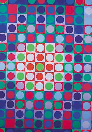 VASARELY, VIKTOR, 1908-1997, MARC POSITIVE, FARBSIEBDRUCK, HANDSIGNIERT, CA. 67 X 68 CM, NUM. LVI/CC, U.GL., R.
