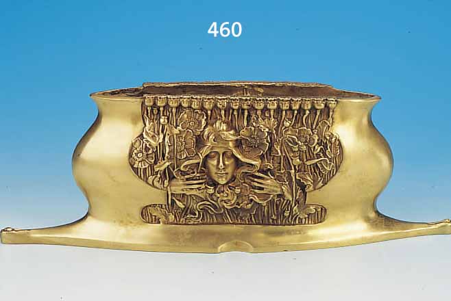 VASE, CHARLES KORSCHANN, * 1872 BRNO, MORAVIE, BRONZE, 14 X 41 CM, REICH VERZIERT, MOHNBLüTEN, EINE SEITE MIT ...