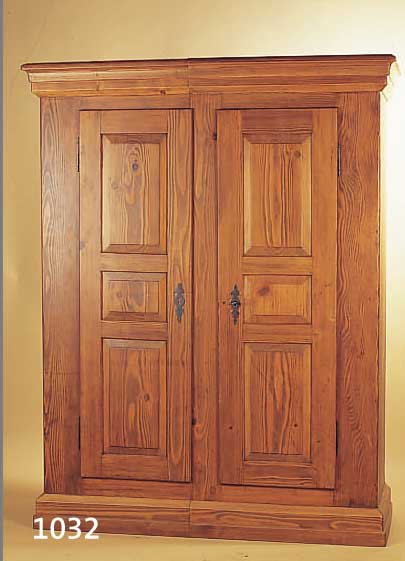 SCHRANK, DEUTSCH, UM 1850-60, WEICHHOLZ MASSIV, TIEFE KASSETTEN, SOG. SPALTSCHRANK, CA. 188 X 148 X 52 CM, RESTAURIERT