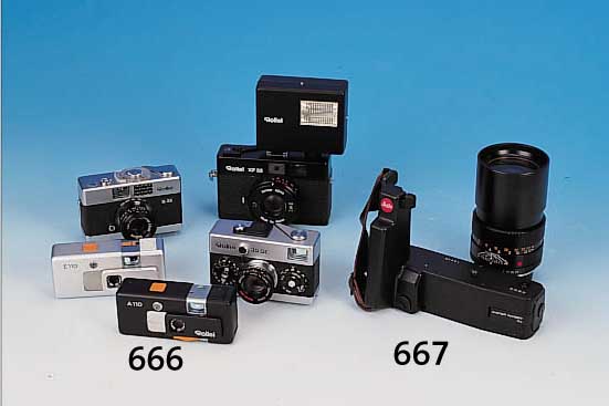 LEICA-KONVOLUT: ELMARIT-R 135MM 1:2.8, LEICA MOTOR-WINDER R3 MIT HANDGRIFF