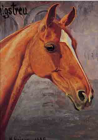GRIESE, M., DAT. 1926, ÖL/LWD., 60 X 50 CM, KöNIGSTREU, PFERDEPORTRAIT
