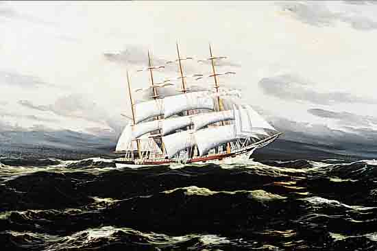 DIDSZUS, S., NACH 1950, , ÖL/LWD., 50 X 70 CM, SEGELSCHIFF, BEZ. PAMIR