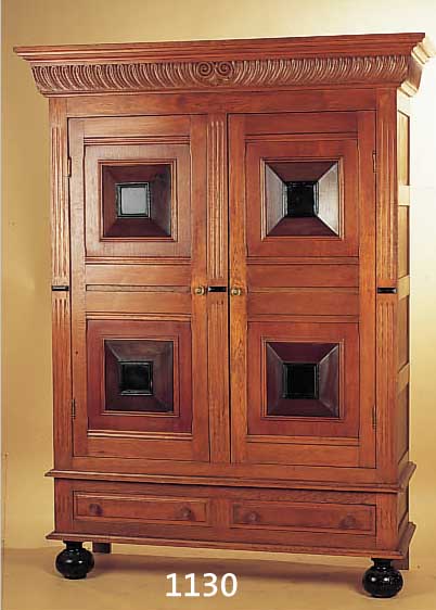 KISSENSCHRANK, HOLLAND, STILMöBEL, 50ER JAHRE, , EICHE MEIST MASSIV, 184 X 139 X 48 CM, LEICHTE GEBRAUCHSSPUREN