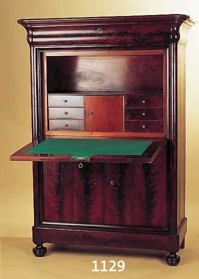 STANDSEKRETäR, BIEDERMEIER, UM 1840, , MAHAGONI MASSIV, 155 X 110 X 52 CM, FURNIERSCHäDEN, EINIGE äLTERE, ...