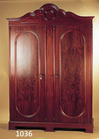 GROßER KLEIDERSCHRANK, DEUTSCH, UM 1880, MAHGAGONIFURNIER AUF EICHEKORP., 238 X 167 X 62 CM, SPIEGELFURNIER, L. ...
