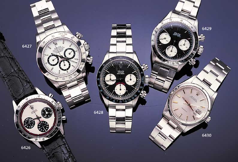 ROLEX ARMBANDCHRONOGRAPH DAYTONA/PAUL NEWMAN, REF.-NR. 6239, SCHWEIZ UM 1961, EDELST., BODEN U. KRONE GESCHR., TACHYMETERSKALA AUF LüNETTE, ...