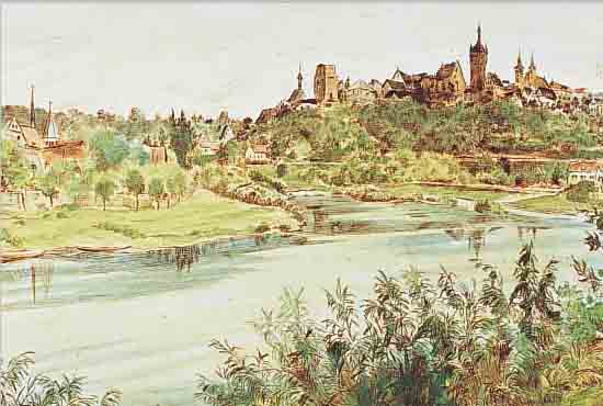 MüLLERS, RUDI, MANNHEIM/HEIDELBERGER MALER, KONVOLUT AUS 12 HANDKOLORIERTEN RADIERUNGEN, VERSCH. LANDSCHAFTSANSICHTEN, UNTERSCH. GRößENBLATTGR. ...