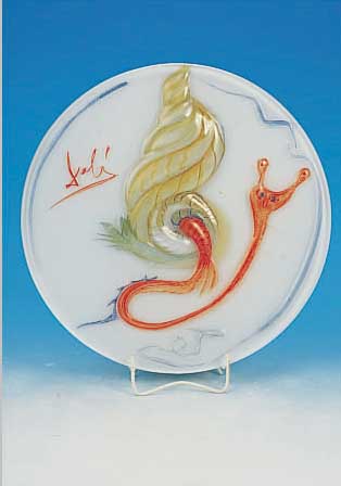 ROSENTHAL JAHRESTELLER IN GLAS, 1979, VON SALVADOR DALI, NUM. 2100/3000, JUBILäUMSAUS- GABE 100 JAHRE ROSENTHAL, D. CA. 37 CM, IN ORIG. ...