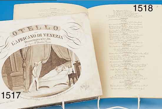 J. ROSSINI, OTHELLO, OPER IN KLAVIER, AUSZUG OTHELLO, UM 1820, ASSIA LAFRICANO DI VENEZIAMAINZ BEI B. SCHOTT, VORSATZBLATT MIT KUPFER- STICH 10: ...