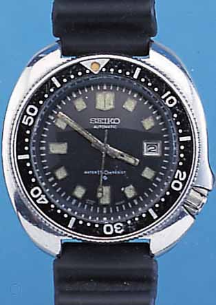 KONVOLUT: 2 SEIKO HERRENARMBANDUHREN, JAPAN UM 1970, 1X AUTOMATIK M. TAUCHEREIGENSCHAFTEN,BEI FERTIGST. WASSERD. BIS 150 M, EDELST., KAL. 6105B, ...