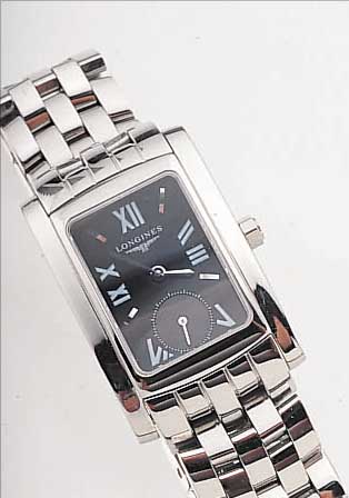 LONGINES DAMEN/HERRENARMBANDUHR DOLCE-VITA, REF.-NR. L55024, SCHWEIZ 1999, EDELST. POL. INCL. EDELST.-BAND M. DOPPELTER, UNSICHTB. FALTSCHL., ...