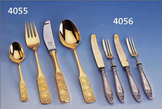 71-TEILIGES BESTECK FüR 12 PERSONEN, 23/24 KT HARTVERGOLDET, MODELL NOBLESSE GOLD, FA. AMC, DEUTSCH, SOLINGEN, BEST. AUS: 12 MESSER, ...