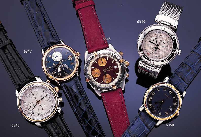AUGUSTE REYMOND ARMBANDCHRONOGRAPH, REF.-NR.312002, SCHWEIZ 1999, EDELST. POL., BEIDS. MINERALVERGL., SCHMUCKKRONE, LüNETTE U. DRüK- KER SOWIE ...