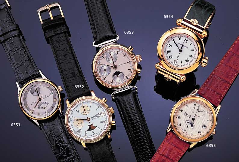 AUGUSTE REYMOND HERRENARMBANDUHR RESERVE DE MARCHE, REF.-NR. 49103, SCHWEIZ 1999, METALLHARTVERG., LüNETTE SAT., BEIDS. MINERALVERGL.,GUILL. U. ...