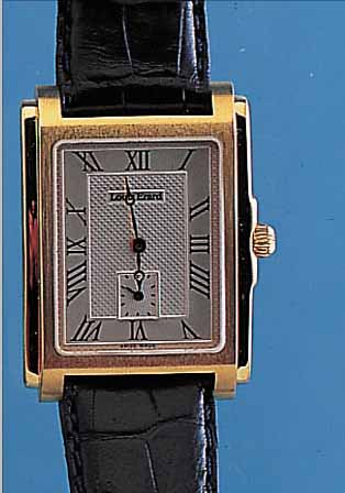 LOUIS ERARD HERRENARMBANDUHR, REF.-NR. 45108, SCHWEIZ UM 1997, METALL HARTVERG., LüNETTE SAT., BODEN GEDR., SAPHIRFLACHGL., GUILL. U. ...