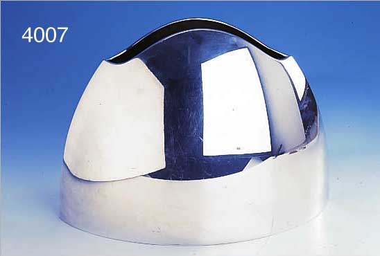 DESIGNERKERZENLEUCHTER, SABATINI ITALIEN, , METALL VERSILBERT, AUSGEFALLENE FORM, INNEN MIT 3 BRENNSTELLEN, SCHWERE AUFüHRUNG, L. GEBR.-SP., ...