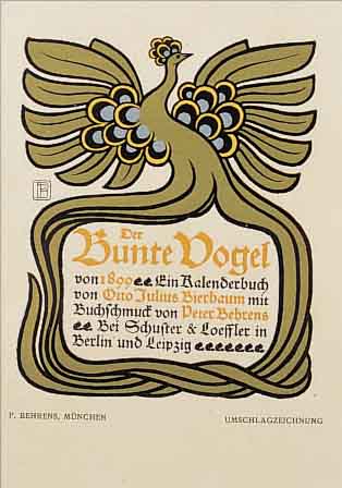 BEHRENS, PETER, DAT. 1899, LITHOGRAPHIE, 23 X 17 CM, DER BUNTE VOGEL, UMSCHLAGZEICH- NUNG